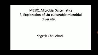 Asst Prof Y S Chaudhari MB501 Techniques for uncultured microbial community [upl. by Bouley]