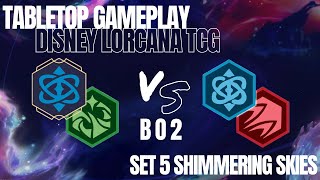 Emerald Sapphire vs Ruby Sapphire Disney Lorcana TCG Match Best of 2 Gameplay Tabletop Set 5 Meta [upl. by Spieler]