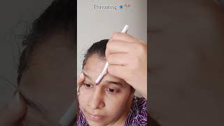 Eye brows threading at home🧵eyebrowsthreadingtutorial [upl. by Kaye483]