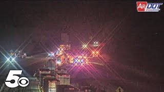 OHP Fatal accident closes lanes on I40 at OklahomaArkansas border [upl. by Watkin]