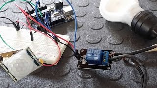 Connect a Relay and PIR Motion Sensor to an Arduino  Tutorial [upl. by Alimhaj]