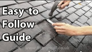 Slate Roof Repair  How to replace a slate amp broken slates [upl. by Ahsinehs894]