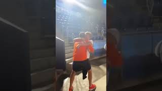 These moments Niels Vink races up the steps on his hands to celebrate with his coach [upl. by Yvad957]