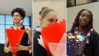 Phoenix Mercury Gifted Flowers To Kahleah CopperDiana Taurasi and Brittney Griner making USA Team [upl. by Gnurt]