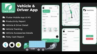 TrackDrive  Flutter Mobile App UI Kit for TruckVehicle Driver Application  Fleet Management [upl. by Alletsirhc880]