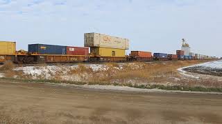 Westbound CN Train Intermodal Thursday November 2 2023 First Intermodal Train [upl. by Ecinnahs]