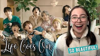 Reacting to quotLife Goes Onquot by BTS for the FIRST TIME  Such a comforting song💜  Canadian Reacts [upl. by Yrelav991]