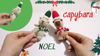 NEW PARTTERNS Crochet capybara Noel tutorial  Móc capybara đón Giáng Sinh Noel  San Crochet [upl. by Annod639]