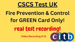 CSCS Card UK  CSCS Test 2024  CSCS Test for Green Card  cscscard  13 fireprevention control [upl. by Bedad]