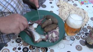 The traditional Swedish way to eat surströmming [upl. by Ellenyl]