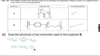 ALevel Chemistry Polymerisation Part 17 [upl. by Acirtal]