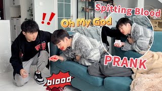 Vomiting Blood In Front Of My Boyfriend 😫🚑 How Would He React Cute Gay Couple Prank🤣 [upl. by Nauqad]