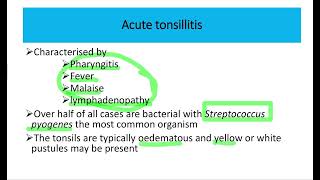 Acute tonsilitis Clinical microbiology MRCS question solve CRACK MRCS [upl. by Burkhardt]