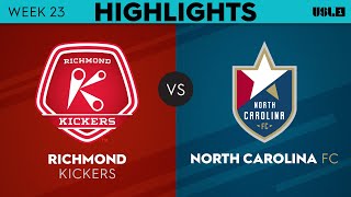 8192023  Richmond Kickers vs North Carolina FC  Game Highlights [upl. by Yltsew]