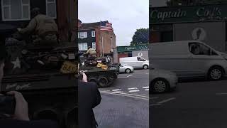 Tank leaving Kidderminster Station for a quick run 1940s Weekend [upl. by Ellimaj]