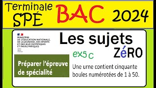 le dénombrement Sujets zéro bac 2024  Mathématiquesex 5 c [upl. by Kort709]