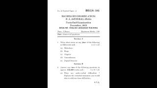 BEGS  185 December 2023 Question Paper [upl. by Abran103]