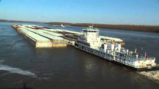 Ingram Barge aerial footage largest barge [upl. by Evander]