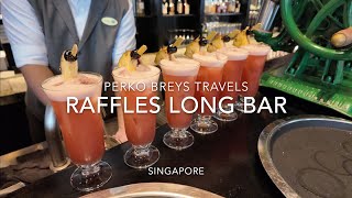 🌏 World Famous Raffles Hotel Long Bar 🍹legendary Singapore Sling [upl. by Roskes539]