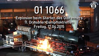 Must watch  Explosion in the firebox of steam locomotive 01 1066 [upl. by Blunk]