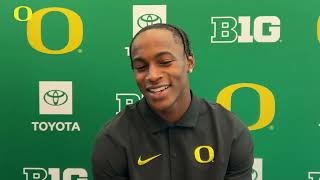 Evan Stewart  2024 Oregon Football Media Day [upl. by Alikat110]