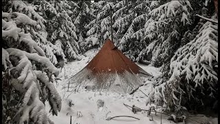 EXTREME ALASKA 50° Solo Camping 4 Days  Snowstorm Hot Tent Camping In A Blizzard  ASMR [upl. by Gilud]