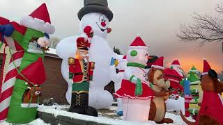 20 foot Frosty the Snowman Blowing in the Wind Huge Christmas Inflatable Blow Up [upl. by Yliah911]