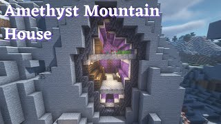 Minecraft  How to Build an Amethyst Geode Mountain House Tutorial [upl. by Aicener]