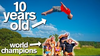 KID vs ADULTS EXTREME GYMNASTICS CHALLENGE [upl. by Padraic134]