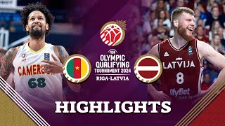 Latvia 🇱🇻 hang tough to overcome Cameroon 🇨🇲 in Riga  Highlights  FIBA OQT 2024 Latvia [upl. by Landon]