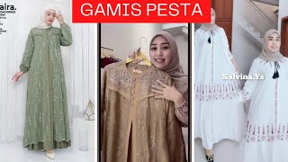 model baju gamis brokat terbaru buat lebaran 2024 [upl. by Anelac]