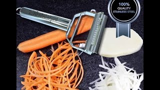 Firstchefpro Ultra Sharp Dual Julienne Peeler amp Vegetable Peeler [upl. by Assiral]