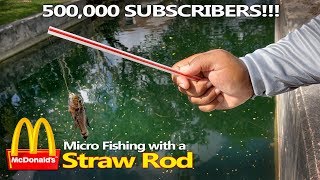 McDonalds Straw Micro Fishing Challenge DIY  Monster Mike [upl. by Luann]