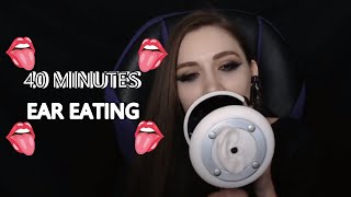 40 Minutes Ear Eating licking nibbling ASMR  Twitch ASMR 63 [upl. by Gabrila]