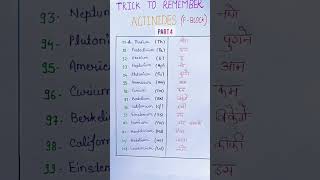 Actinides short trick in 30 sec periodictable short trick [upl. by Repsag]