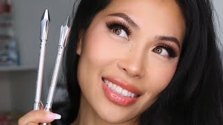 Benefit Cosmetics GIMMIE Brow  Volumizing Fiber Eyebrow Pencil 4 amp 45 Review Tutorial [upl. by Kunz]