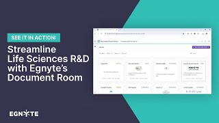 Streamline Life Sciences RampD with Egnyte’s Document Room [upl. by Ordnasil]