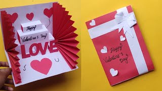 Valentines day card making 2024  DIY Valentines Day pop up greeting card  card making tutorials [upl. by Stalk]