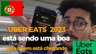 UM DIA INTEIRO DE ENTREGAS NA UBER EATS EM PORTUGAL  Feriado Dia 25 Abril  Quanto eu fiz  2023 [upl. by Artenahs]