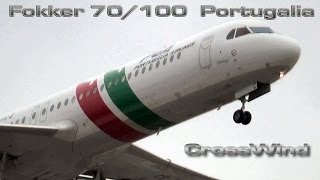 Fokker 70 100 Portugalia Crosswind Landing HD [upl. by Luciana]