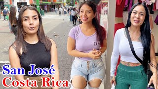 🇨🇷SAN JOSE COSTA RICA REAL STREET ENCOUNTERS WITH ATTRACTIVE WOMAN ON A FRIDAY IN 4K 2023FULL TOUR [upl. by Linskey]