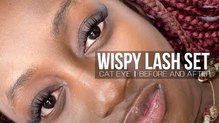 Wispy Lash Set Transformation  Cat Eye Before amp After  Lash Extensions lashextensions [upl. by Yennep]