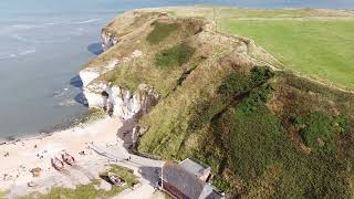 Flamborough Head North Landing Aerial views [upl. by Maddalena839]