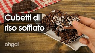 Cubetti di riso soffiato e cioccolato la merenda light con 2 ingredienti [upl. by Derfniw775]