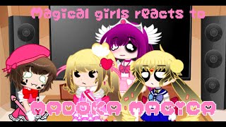 Magical girls react to Madoka magica bad English Spanish  English [upl. by Eveiveneg558]