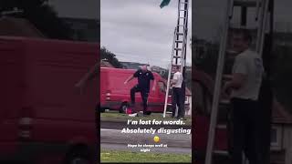 Happened in Slough a man takes down a Palestine flag shorts Slough palestineflag [upl. by Anihpesoj6]