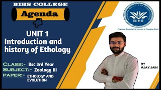 BSc 3rd year Biology Paper 3Ethology and Evolution Unit 1 Ethology Introduction  BIHS GGTU [upl. by Scuram448]