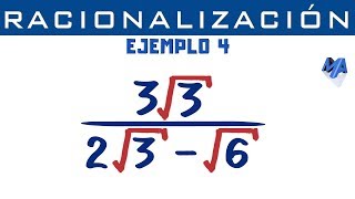 Racionalización de denominadores  Ejemplo 4 Binomio [upl. by Latoya]