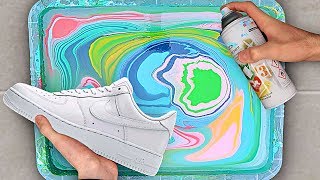 Customizing Nike AIR Forces with Hydro Dipping w Brent Rivera DIY [upl. by Schwenk221]