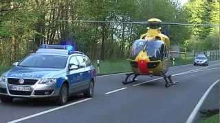 EC 135 RTH Christoph 23 auf der L 288 bei Westerburg [upl. by Trinee]